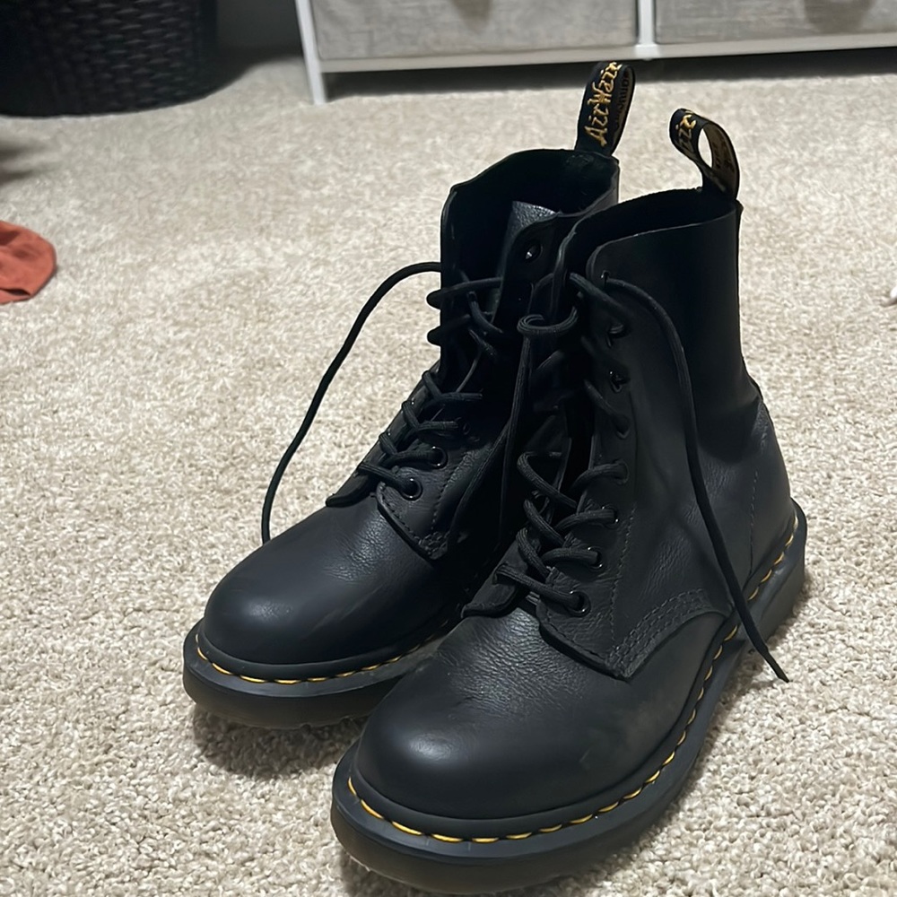 Doc Martens Pebbled Leather Combat Boots